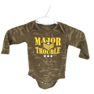 Baby Army Camo, Major Trouble in incredible shape, no size tags, we think 18mo